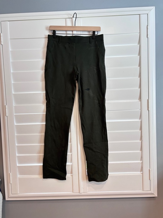 Quince Pants - Quince Pull On Slim Straight Pant Olive Green Size Medium